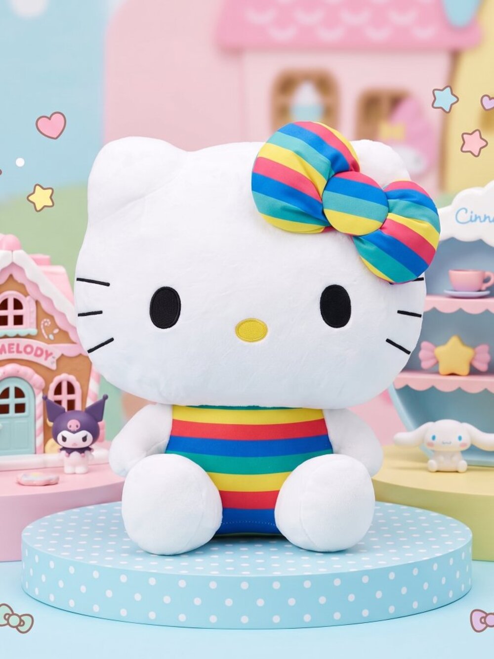 Hello Kitty Colorful Border Jumbo Plush
